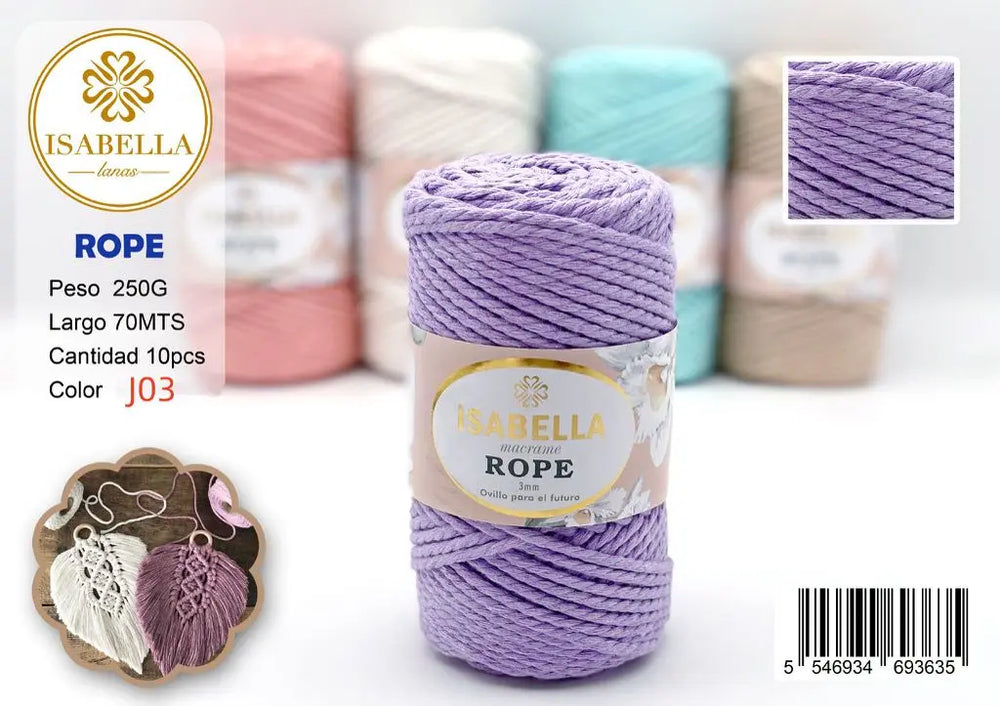 Hilo Isabella Diy Rope 3mm ISABELLA 纱线