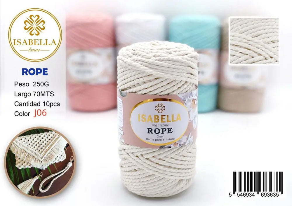 Hilo Isabella Diy Rope 3mm ISABELLA 纱线