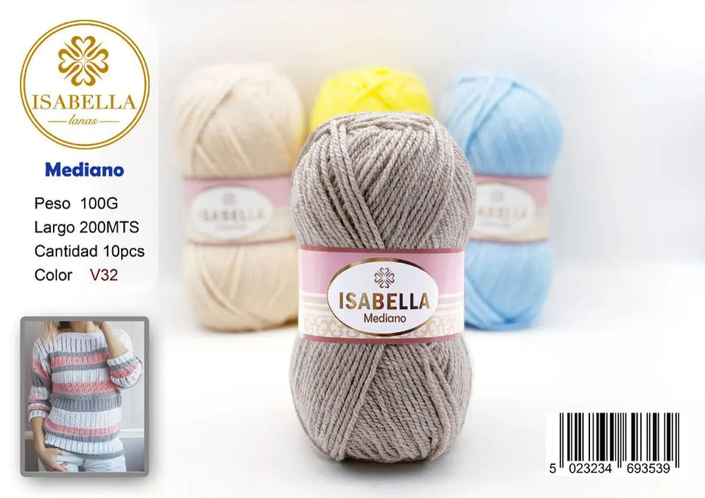 OVILLO HILO ISABELLA MEDIANO 100G ISABELLA 纱线