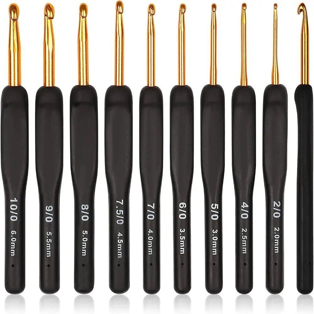 Juego de 8 agujas de crochet negras DS