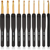 Juego de 8 agujas de crochet negras DS