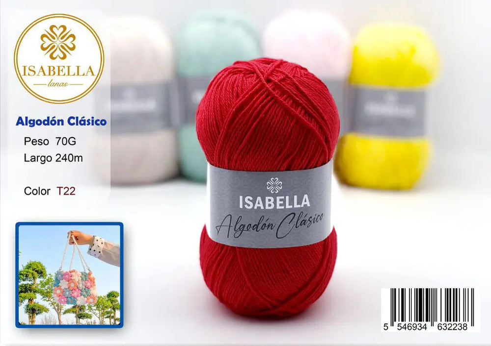 Hilo de Algodón Isabella Clásico 70g ISABELLA 纱线