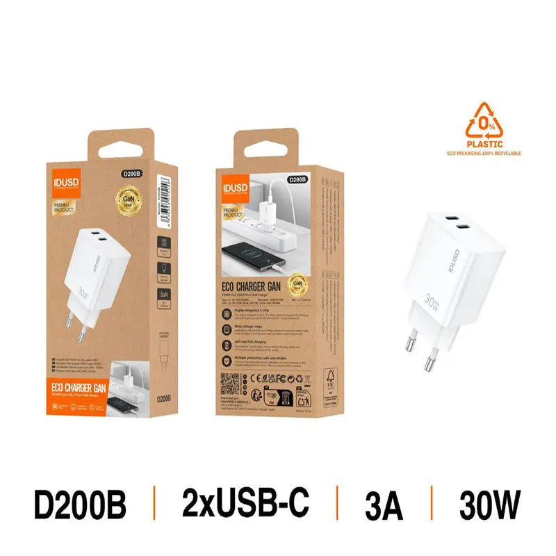 Cargador Carga Rapida 2USB-C-30W 威锋电子