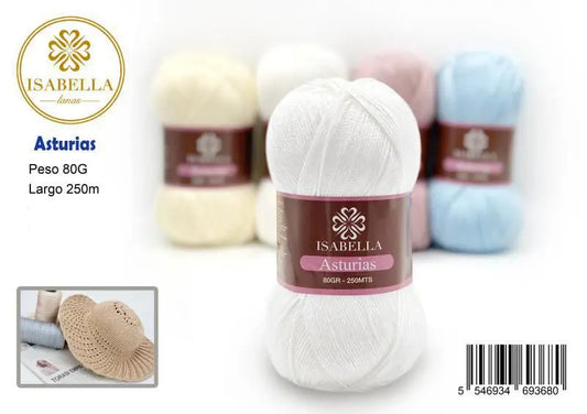 Ovillo de Lana Isabella Asturias 80g ISABELLA 纱线