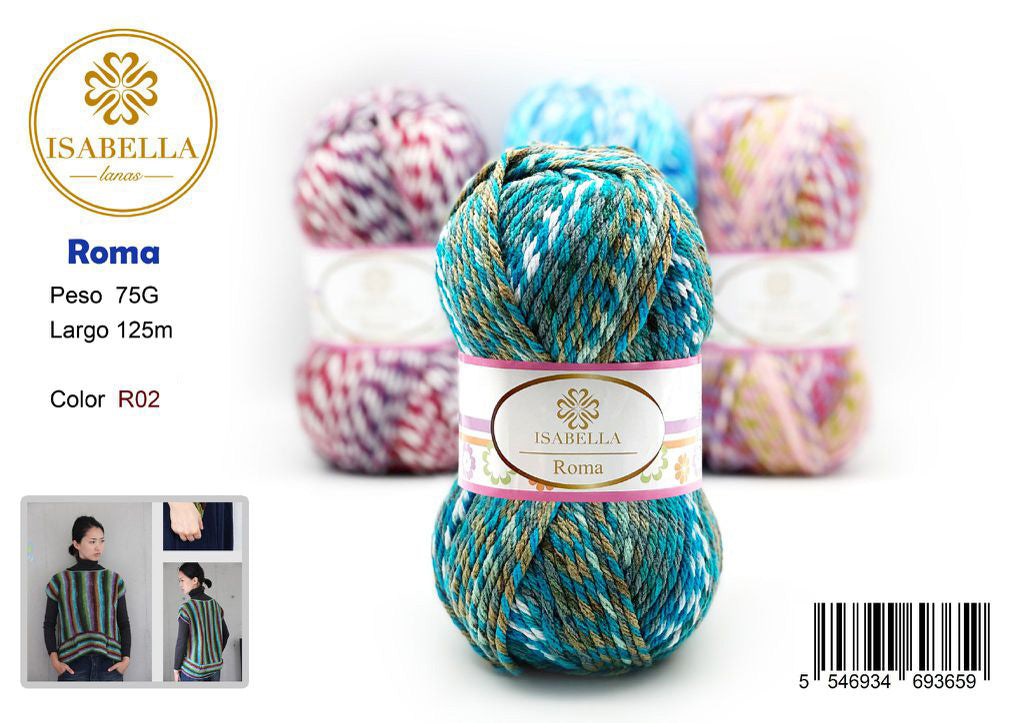 Ovillo de Hilo Isabella Roma 75g de Alta Calidad