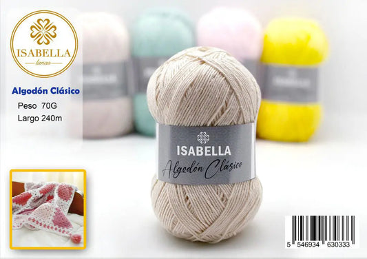 Ovillo de Algodón Isabella Clásico - 70g ISABELLA 纱线