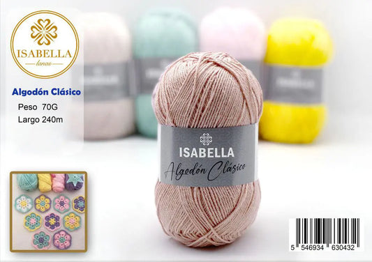 Ovillo de Algodón Isabella Clásico 70g ISABELLA 纱线