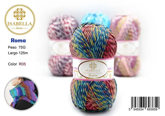 Ovillo de Hilo Isabella Roma 75g de Alta Calidad ISABELLA 纱线