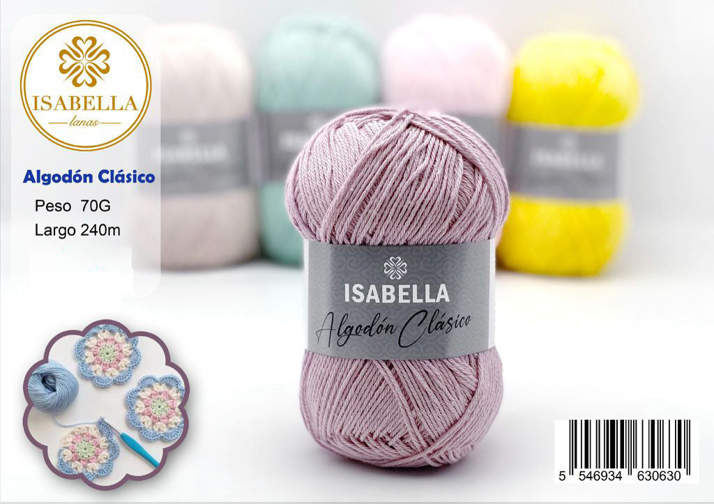 Ovillo de Algodón Clásico Isabella 70g - Suavidad y Calidad Increíbles