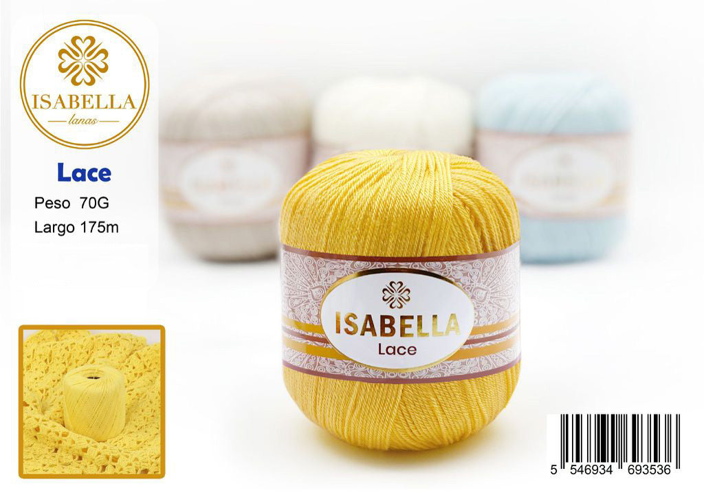 Hilo Isabella Lace 70g Suave y Duradero