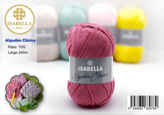 Ovillo de Algodón Isabella Clásico 70g ISABELLA 纱线