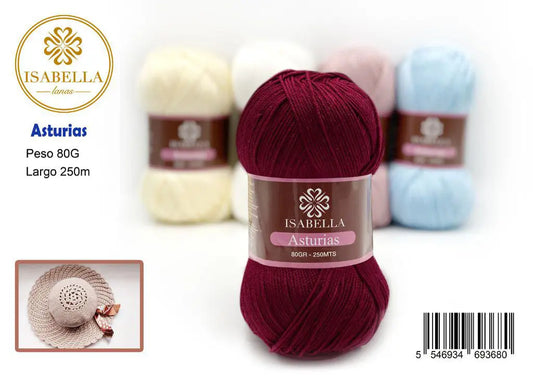 Ovillo de Lana Isabella Asturias 80g ISABELLA 纱线