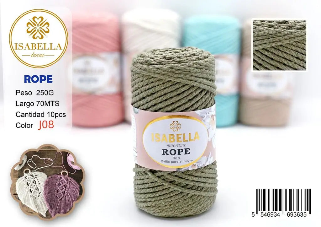 Hilo Isabella Diy Rope 3mm ISABELLA 纱线