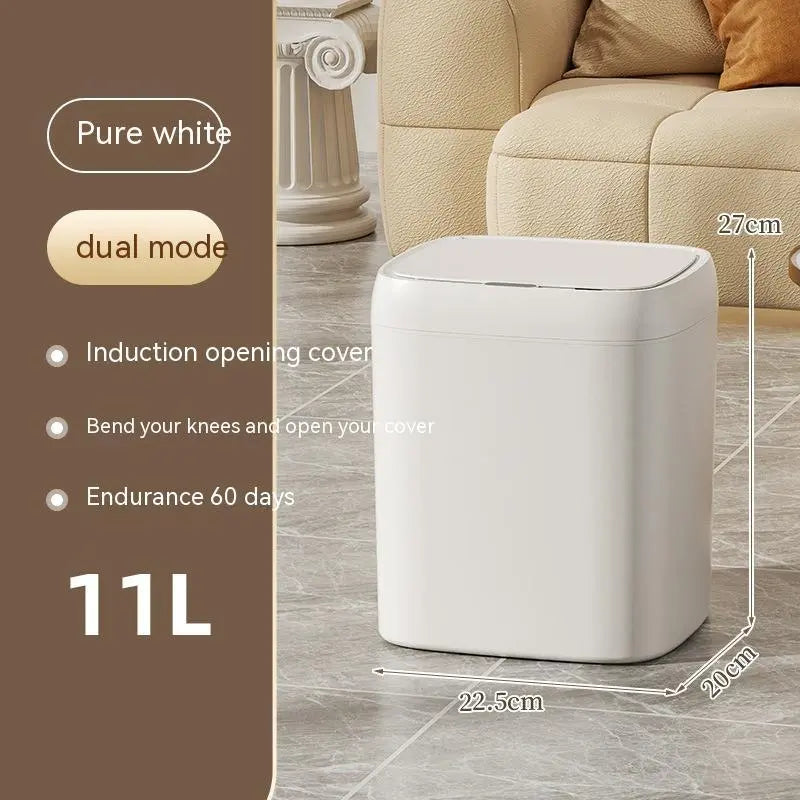 Smart Trash Can With Lid For Bedroom And Living Room Kitchen Storage Box Trash Can Induction Small Car Box Automatic Smart Dustbin Smart Trash Bin Melissa