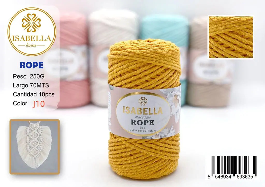 Hilo Isabella Diy Rope 3mm ISABELLA 纱线