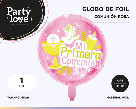 GLOBO DECORATIVO FOIL REDONDO COMUNIÓN GIRL 45CM 爱派对