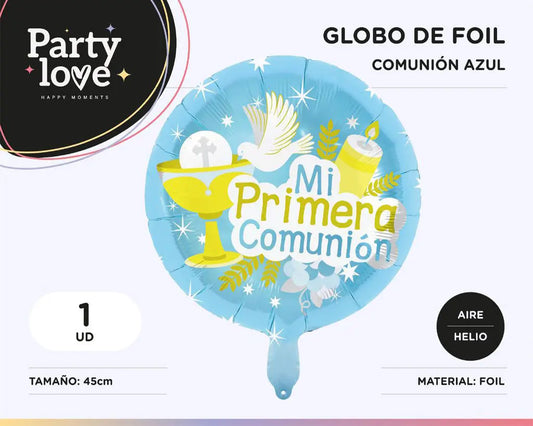 GLOBO DECORATIVO FOIL REDONDO COMUNIÓN BOY 爱派对