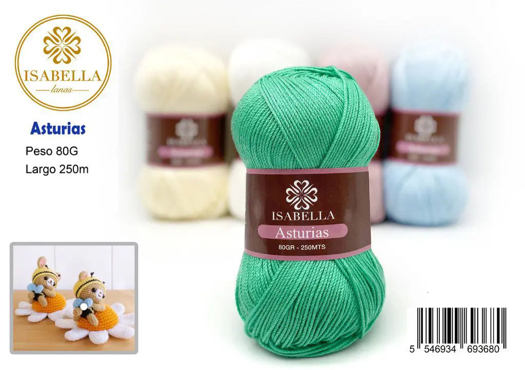 Ovillo de Lana Isabella Asturias 80g ISABELLA 纱线