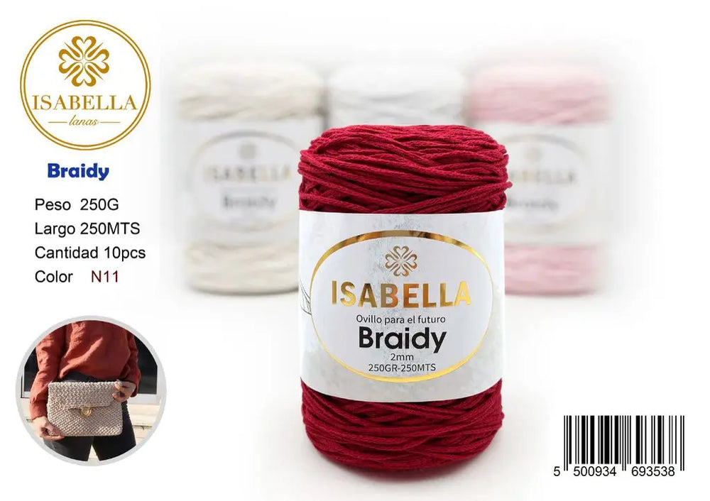 DIY BRAIDY 2MM 250G ISABELLA 纱线