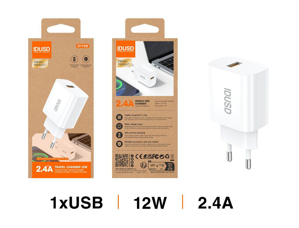 CARGADOR USB 12W 2.4A