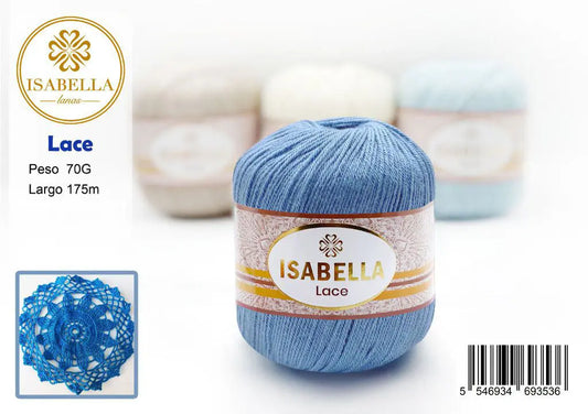 Hilo Isabella Lace 70g de Peso Ligero ISABELLA 纱线