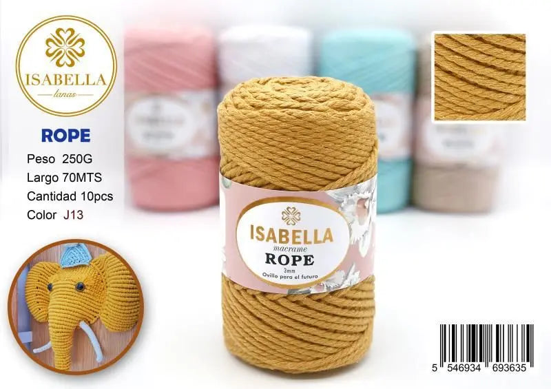 Hilo Isabella Diy Rope 3mm ISABELLA 纱线