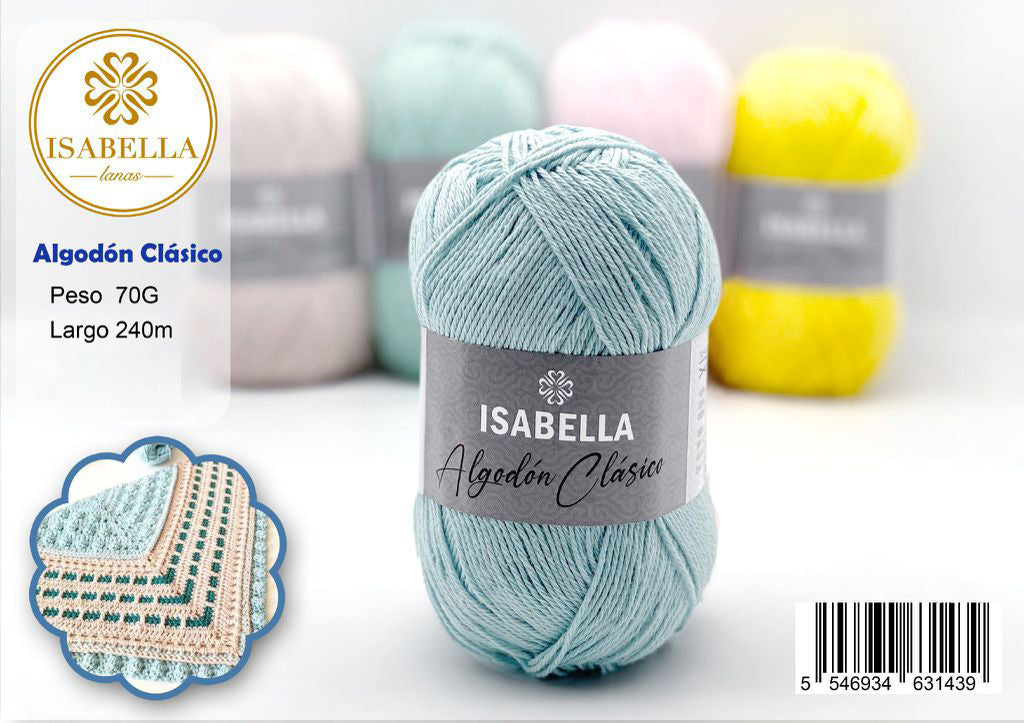 OVILLO DE ALGODÓN ISABELLA CLÁSICO 70G