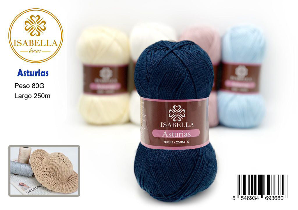 Ovillo de Hilo Isabella Asturias 80g - Hebra de Creatividad y Elegancia