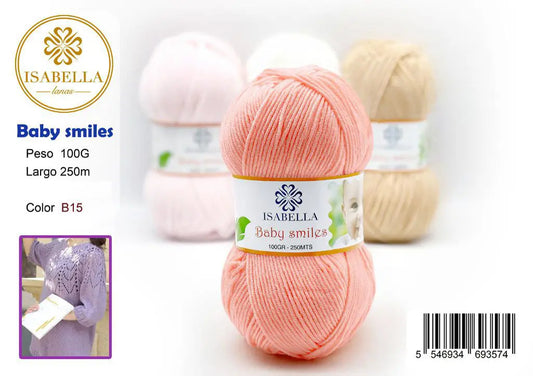 HILO ISABELLA BABY SMILES 100G PARA TEJER Y GANCHILLO ISABELLA 纱线