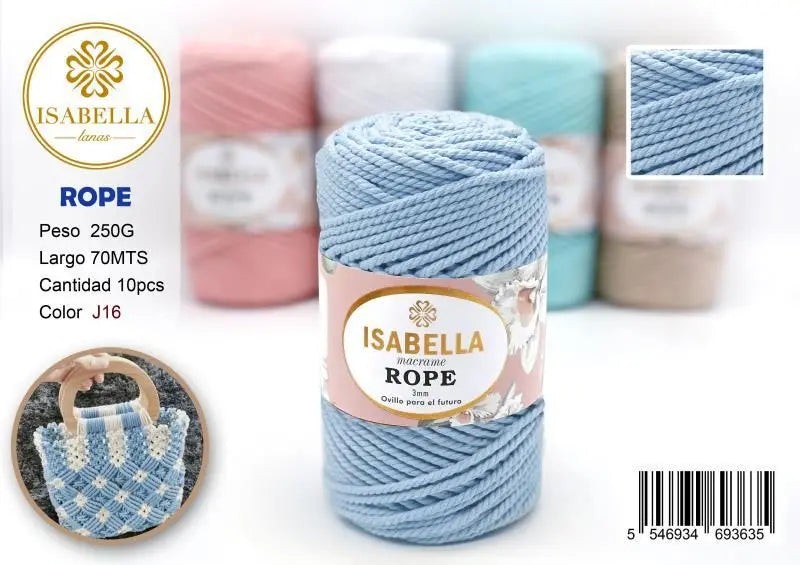 Hilo Isabella Diy Rope 3mm ISABELLA 纱线