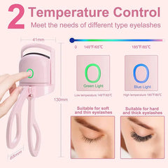 Eyelash Curler Portable Electric Heated Comb Eye Lash Long Lasting Eyelashes Curls Thermal Eyelash Curler Makeup Tools Heated Eyelash Curlers,Rechargeable Electric Eyelash Curler,Handheld Eyelash Heat Melissa