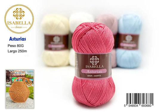 Ovillo de Lana Isabella Asturias 80g ISABELLA 纱线