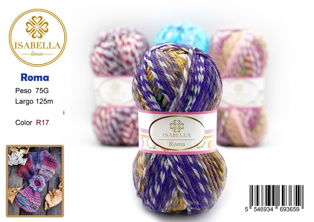 Ovillo de Lana Isabella Roma 75g