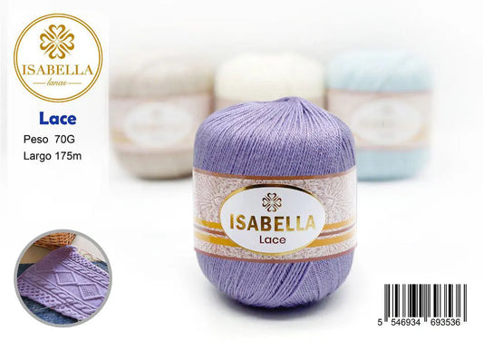 Ovillo de Hilo Isabella Lace 70g de Calidad Premium ISABELLA 纱线