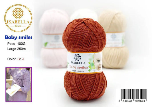 OVILLO DE LANA ISABELLA BABY SMILES 100G ISABELLA 纱线