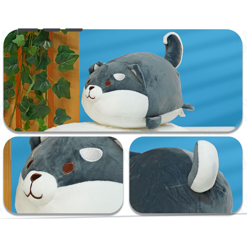 PELUCHE SHIBA GORDO GRIS 40CM