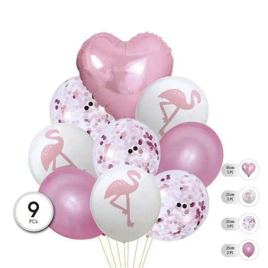 SET DE GLOBOS MYLAR Y LATÉX FLAMENCO 9PCS xoco 3