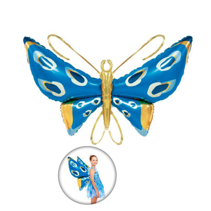 GLOBO MYLAR MARIPOSA AZUL 118X82CM