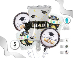 SET DE GLOBOS MYLAR GRADUACIÓN 5PC