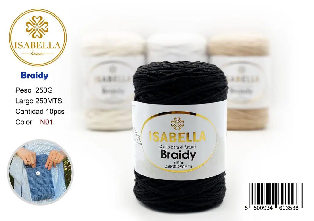 DIY BRAIDY 2MM 250G ISABELLA 纱线