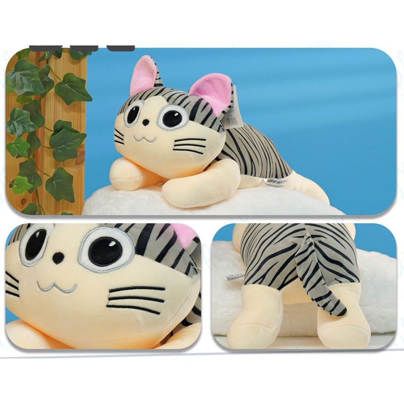 PELUCHE GATO OJOS GRANDE TUMBADO 45CM