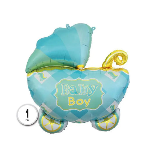 GLOBO MYLAR CARRITO BABY BOY AZUL 68X88CM XOCO 2