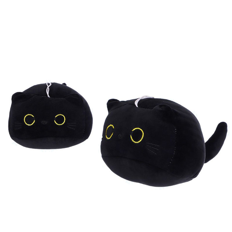 PELUCHE GATO NEGRO REDONDO 30CM