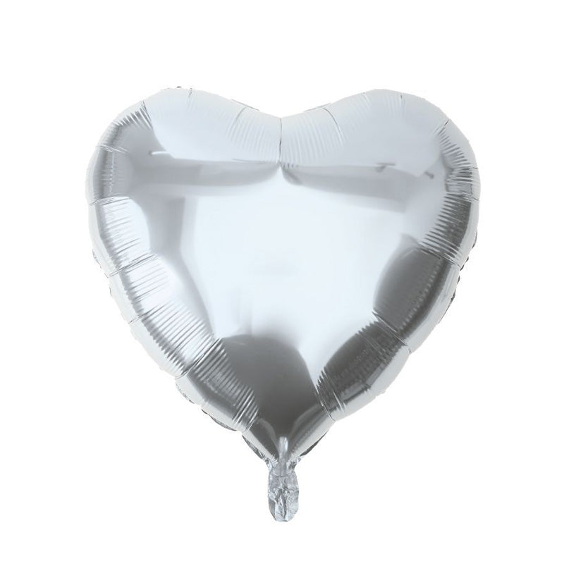 GLOBO FOIL CORAZON 61CM PLATA