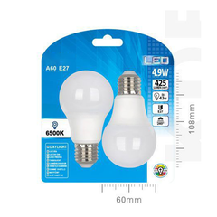 LED ESTANDAR A60 4.9W E27 LUZ FRIA 2PCS