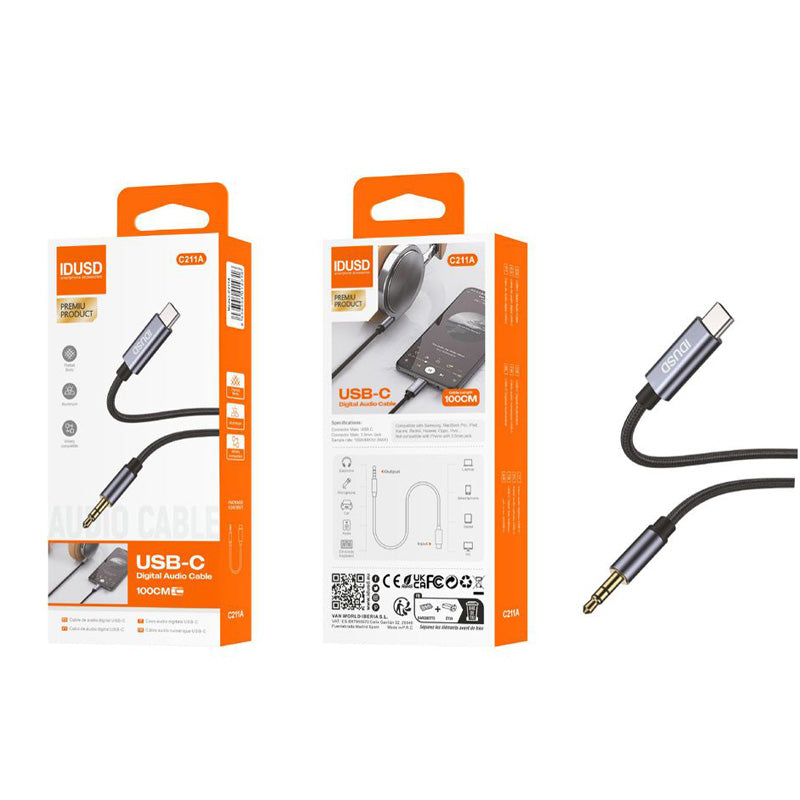 CABLE AUDIO USB-C a 3.5mm M/M 1M