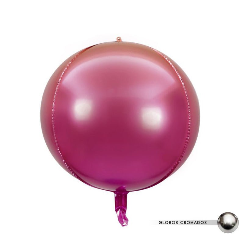 GLOBO FOIL ESFERA 55CM DEGRADADO ROSA