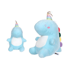 PELUCHE DINOSAURIO DE COLORES 25CM AZUL