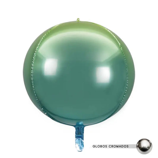 GLOBO FOIL ESFERA 55CM DEGRADADO VERDE XOCO 2