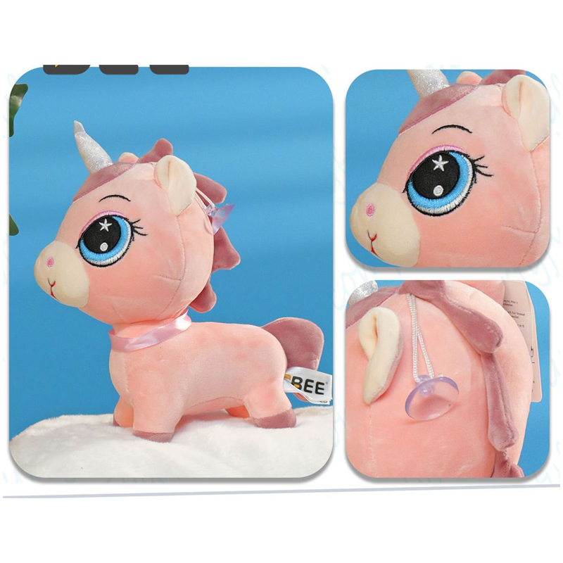 PELUCHE UNICORNIO OJOS GRANDE 25CM ROSA